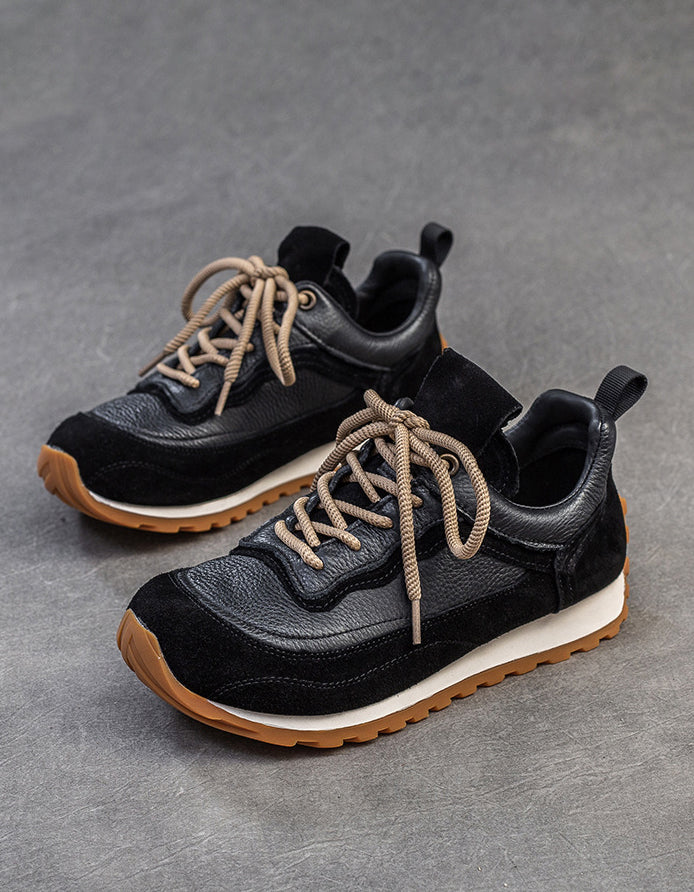 Baskets Fourrées en Cuir pour l'Hiver noir — paire en studio (8)