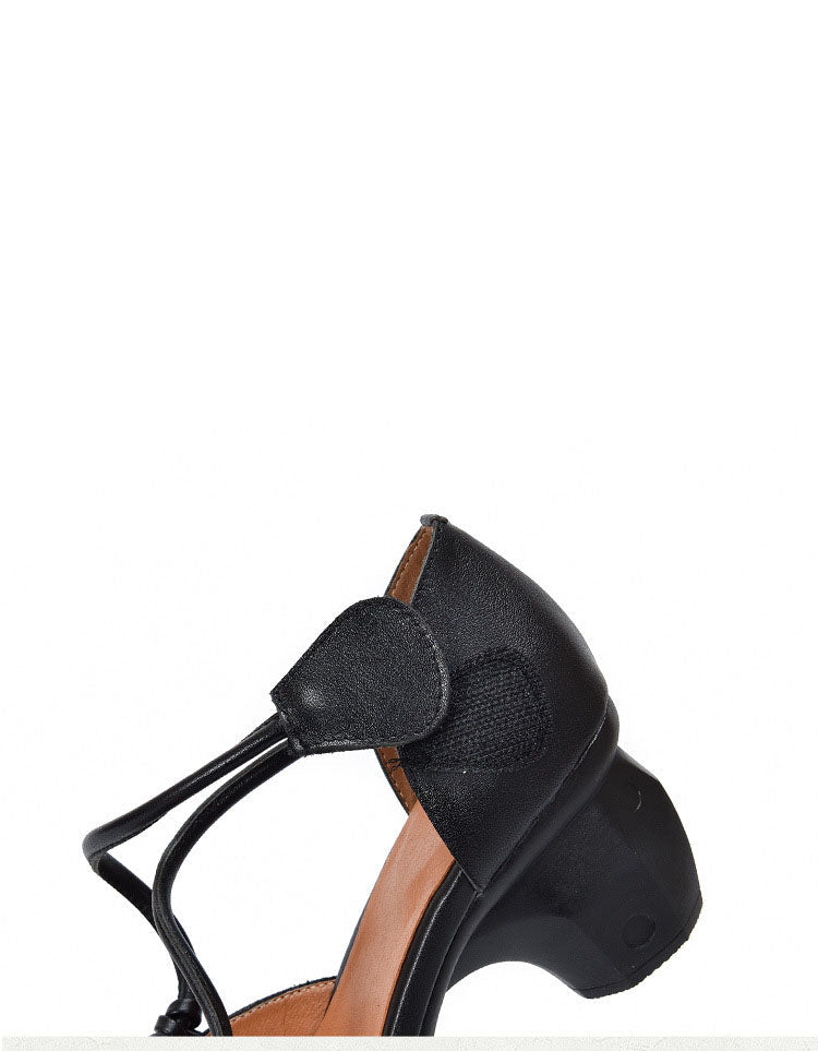 Sandales Élégantes à Talons Épais et Brides Croisées noir — détail produit (7)