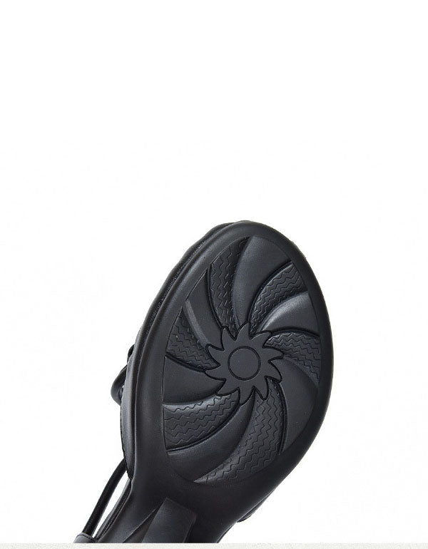 Sandales Élégantes à Talons Épais et Brides Croisées noir — détail produit (11)