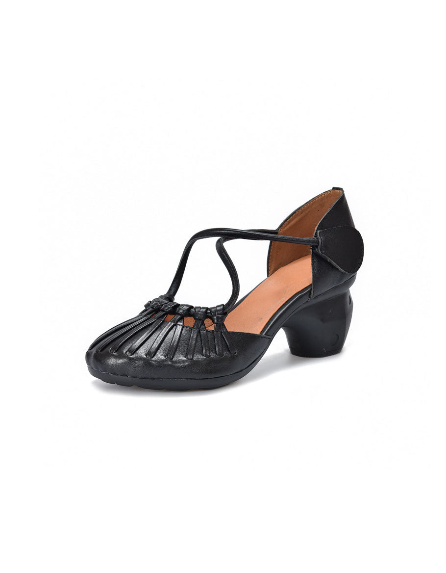 Sandales Élégantes à Talons Épais et Brides Croisées noir — vue principale (1)