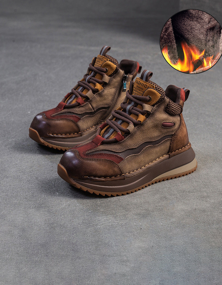 Baskets Décontractées en Cuir Véritable rouge — paire en studio (5)