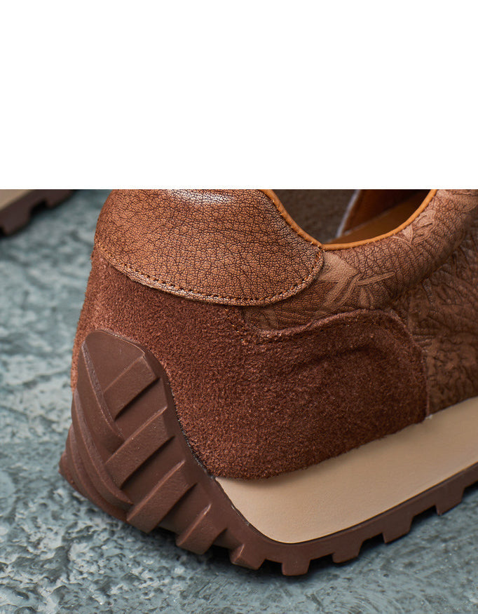 Baskets Rétro Artisanales à Semelle Souple marron — détail produit (10)
