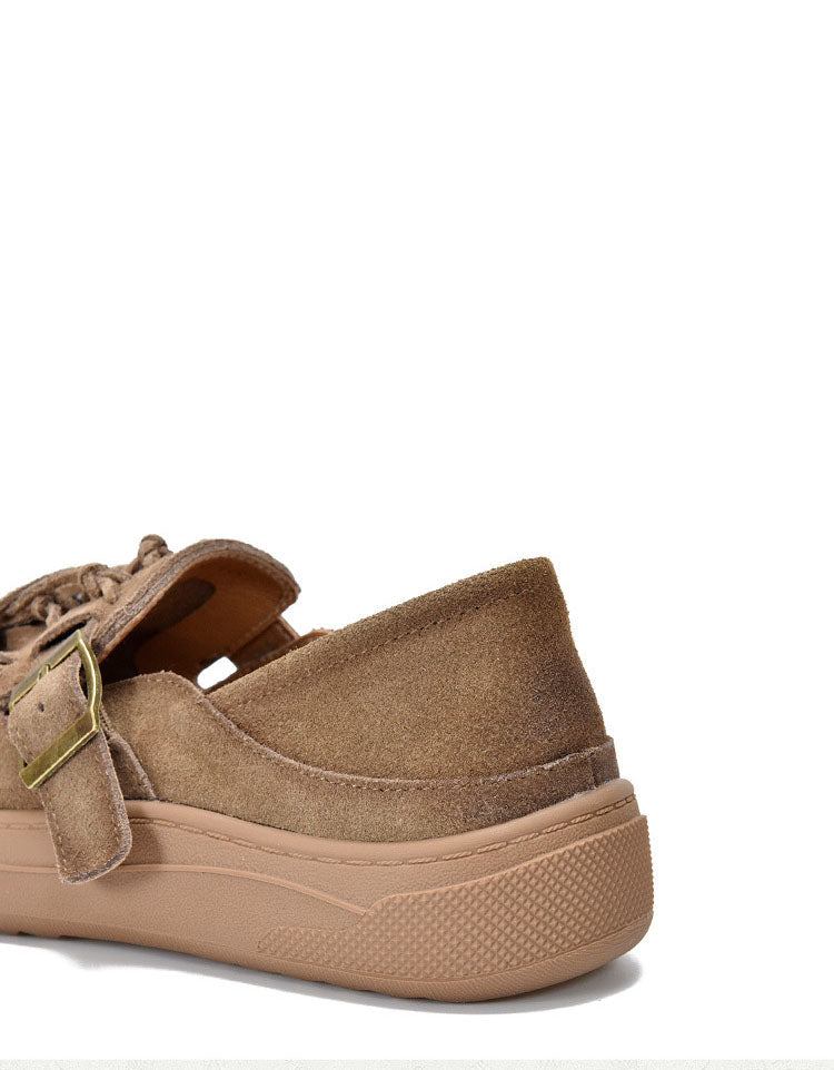 Baskets en Cuir à Glands et Bout Rond marron — détail produit (9)