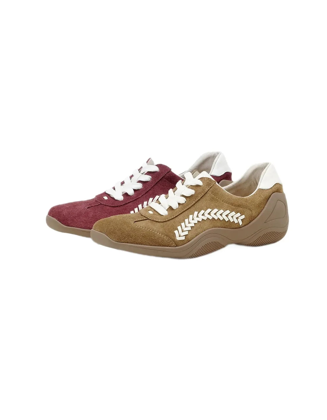 Baskets Décontractées à Lacets rouge — paire en studio (1)