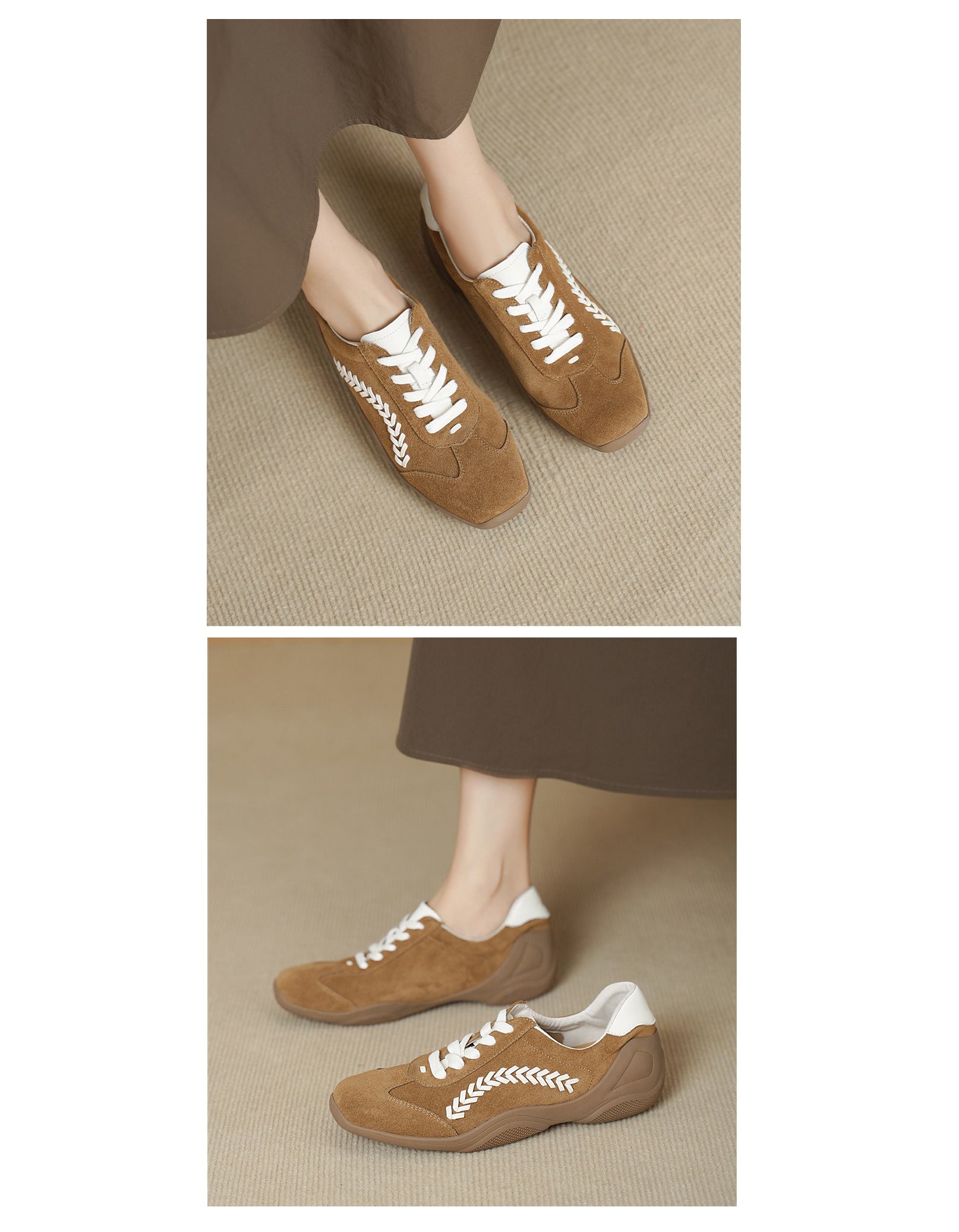 Baskets Décontractées à Lacets jaune — détail produit (10)