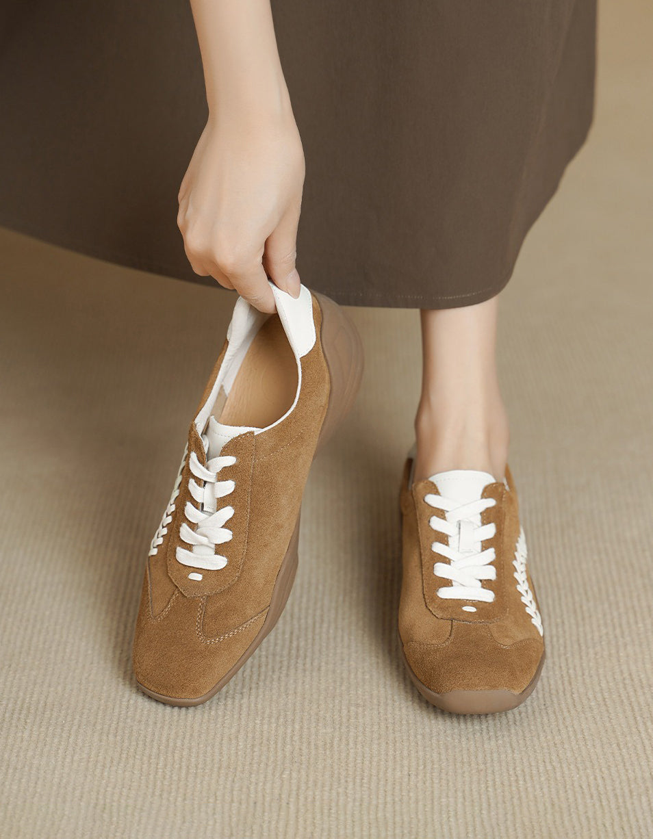 Baskets Décontractées à Lacets jaune — portées (4)