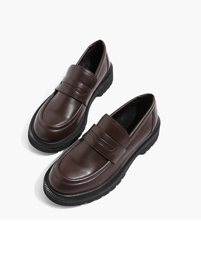 Mocassins en cuir café à glands pour femme — Vue principale — Modisque