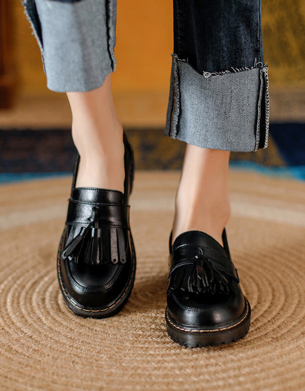 Mocassins à Glands et Bout Rond noir — portées (4)